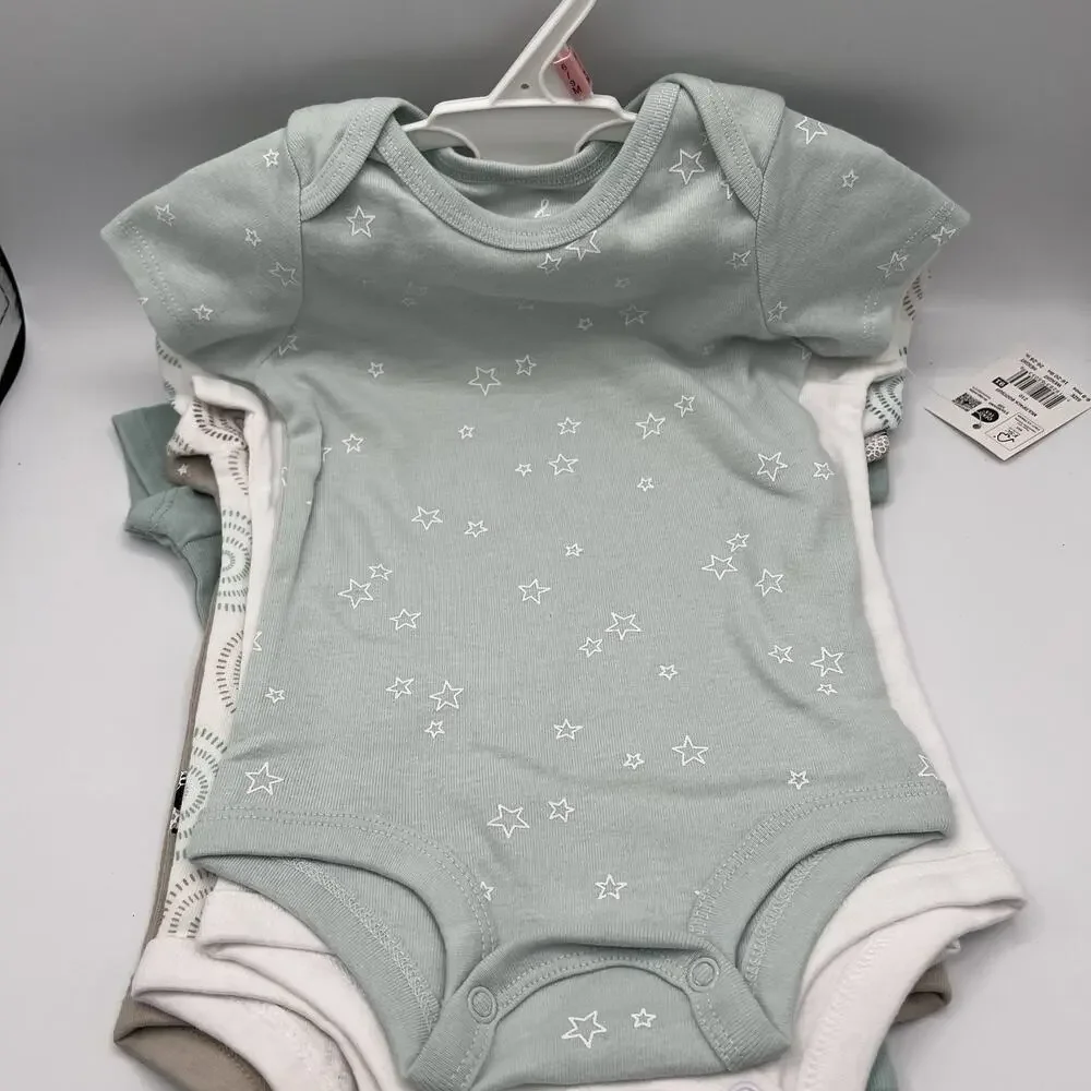 Lullaby Lane 6-9 Months Unisex Boy Girl 5 Piece Bodysuit Set Short Sleeve NWT